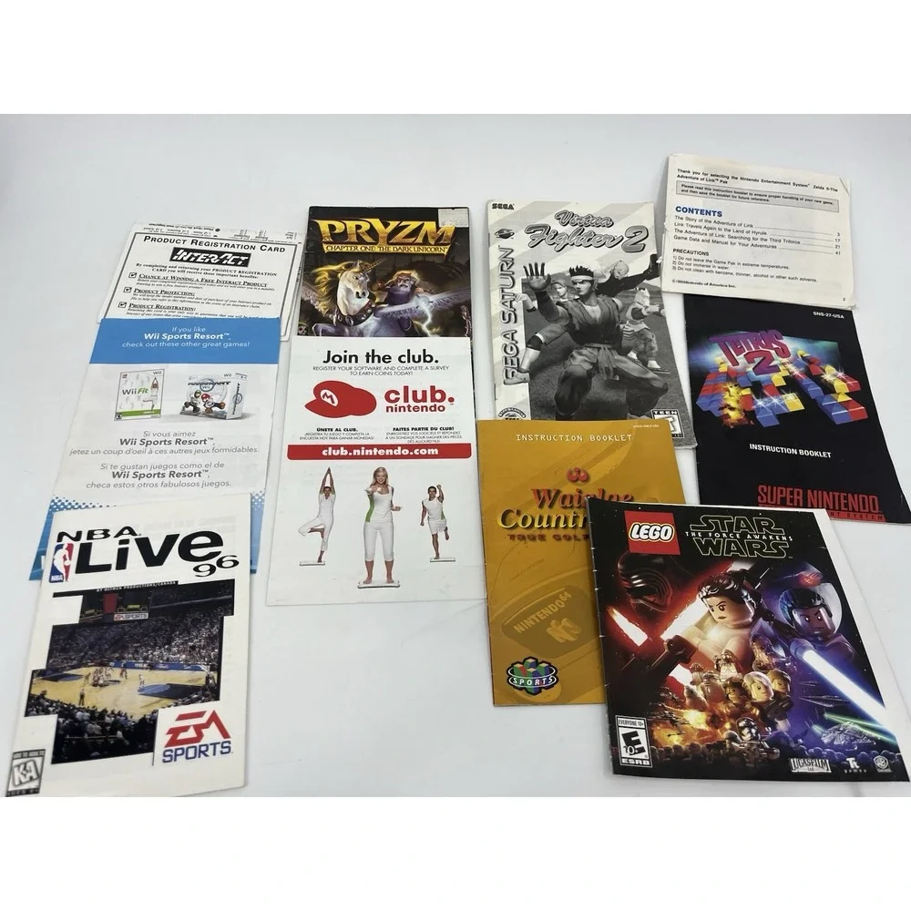 Vintage Lot of Video Game Manuals Instruction Booklets and Inserts